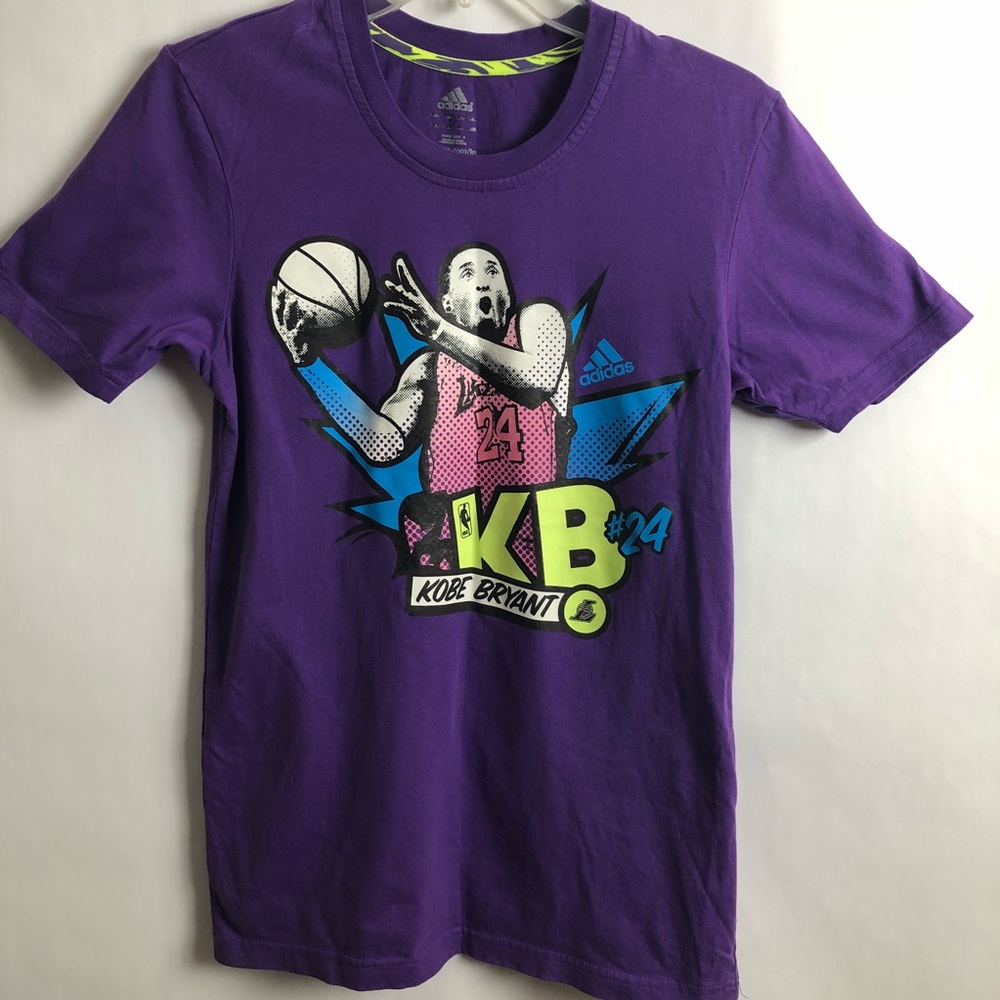 Adidas Kobe Bryant #24 Purple T-shirt Lakers NBA